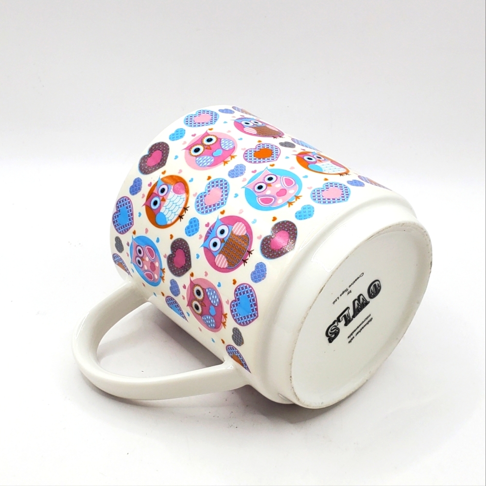 OWLS Coffee Mug Ceramic Whimsical Creative Tops Ltd "Twit" "Woo" Owl Design 10oz